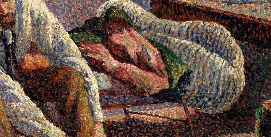 The rumpled texture of the blankets hints at recent rest and adds a lived-in feel to the scene.
