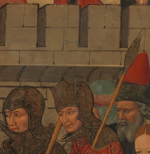 Salome receives the head with ceremonial composure.