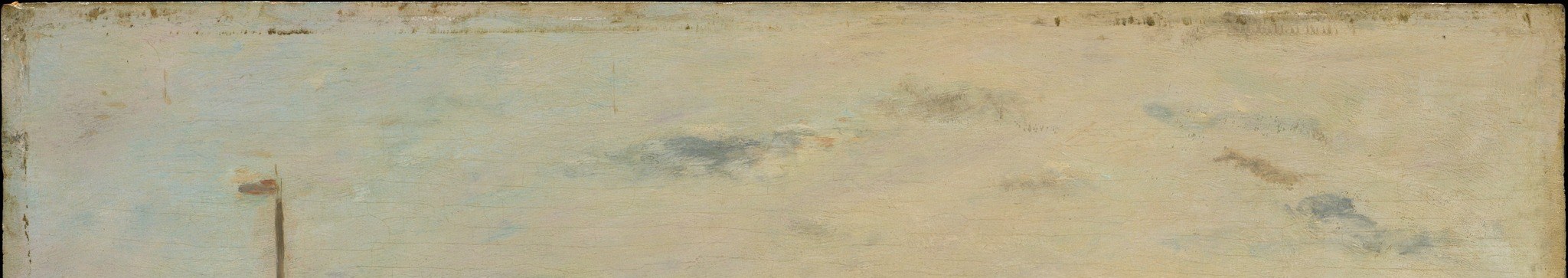 Boudin's hallmark , roughly two-thirds sky , where his bravura brushwork captures the Atlantic light that drew Impressionists to Normandy; Monet credited Boudin for teaching him to see the sky