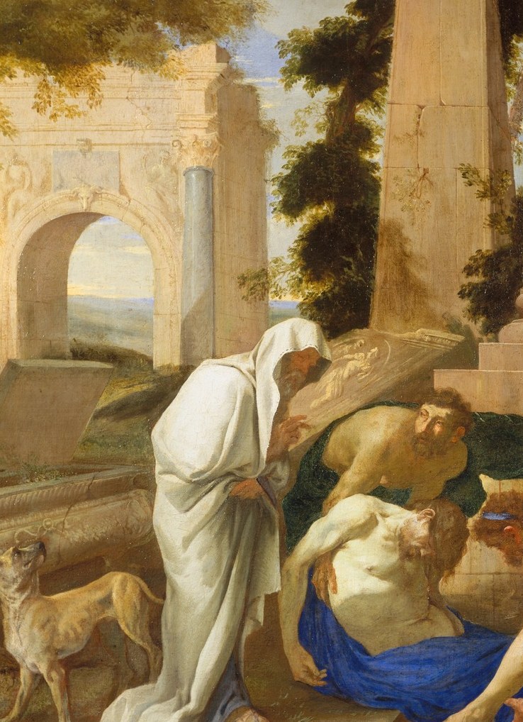 Notice how the light on Tobit's white robe pulls the eye.