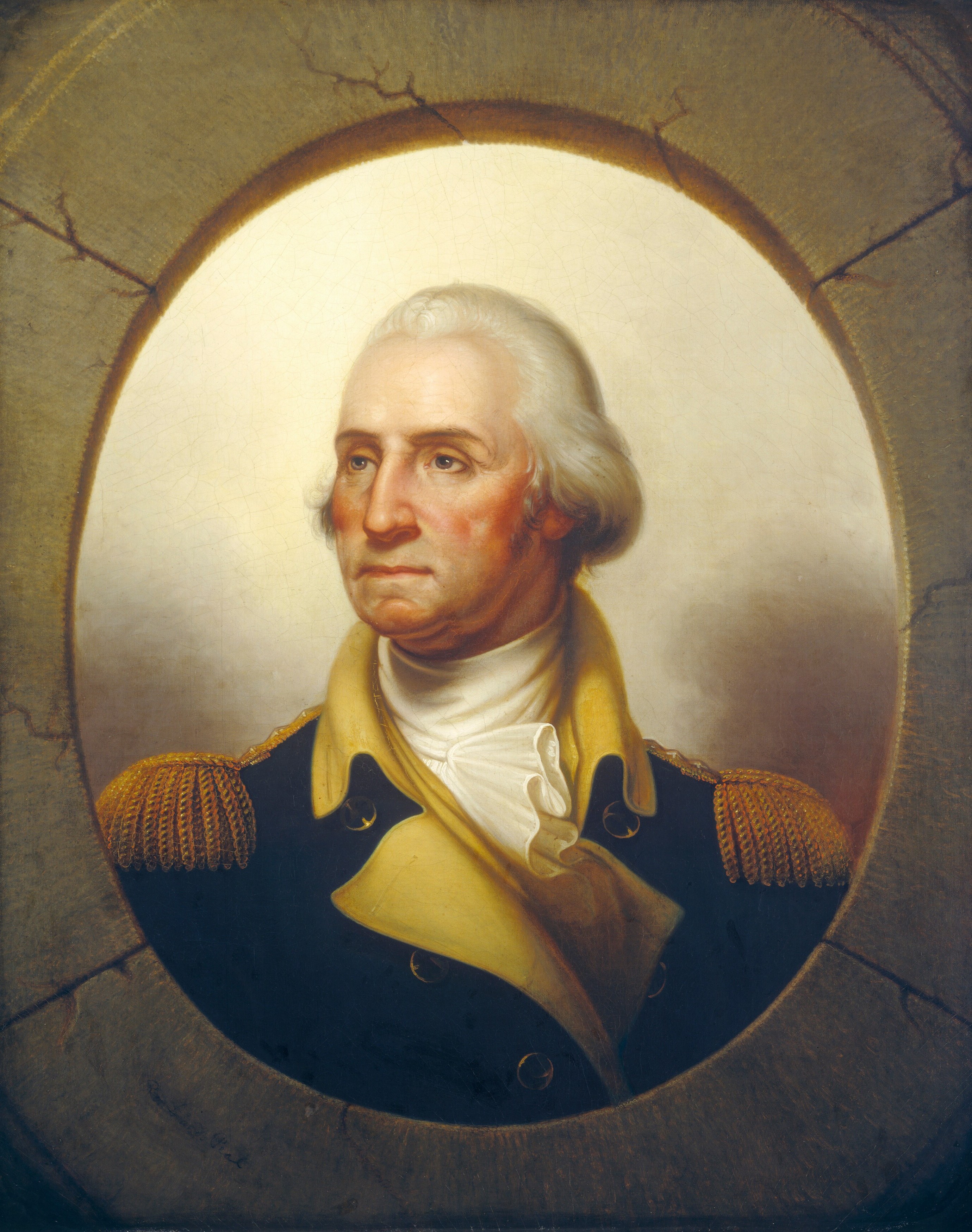He frames it in stone, as if Washington already belonged to a monument.