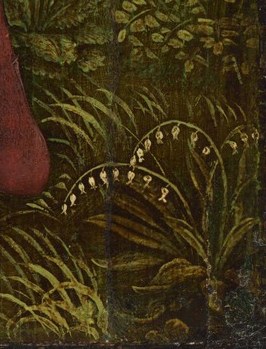 And at her feet, lily of the valley, for sweetness.