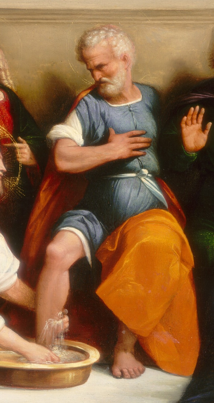 Peter protests, as Christ humbles himself.