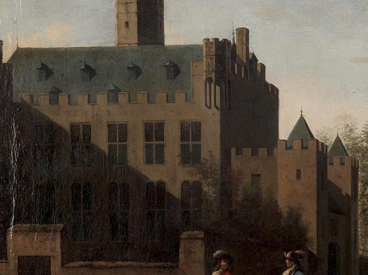 Notice the imposing manor, signaling wealth and status.