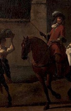 The riders in fine attire show the privilege of the hunt.