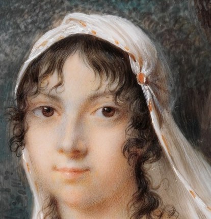 This woman, painted in 1800, gazes directly at us.