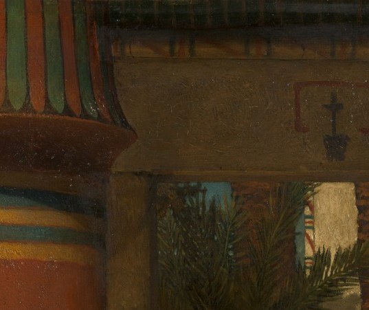 She headed for this painting and began slashing at the figure's face.