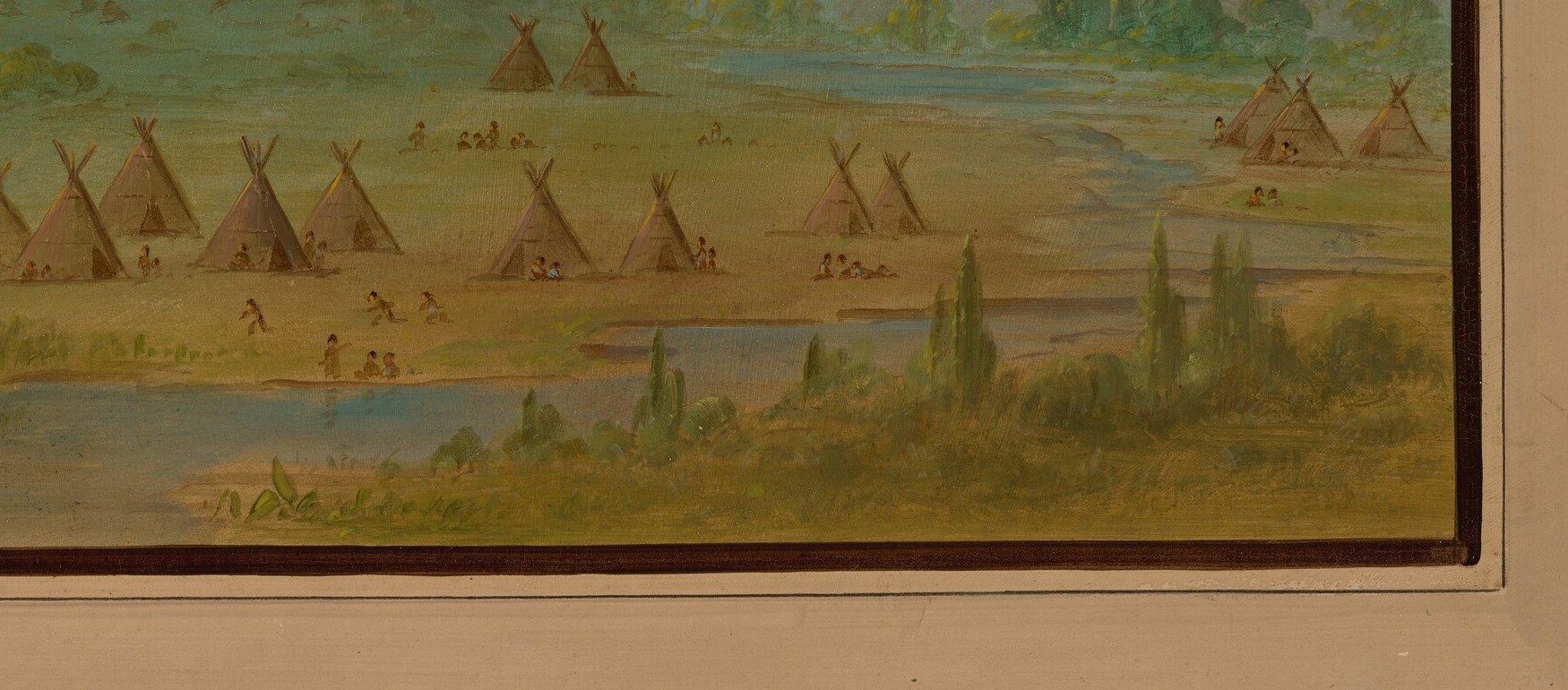 The river is a vital artery, suggesting sustenance, travel, and the lifeblood of the community.