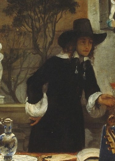 This painting shows a glimpse into a wealthy home.