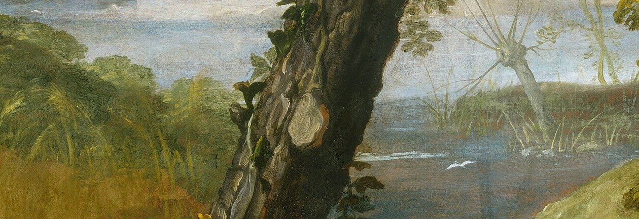 That bright strip of water is the whole engine of the painting.