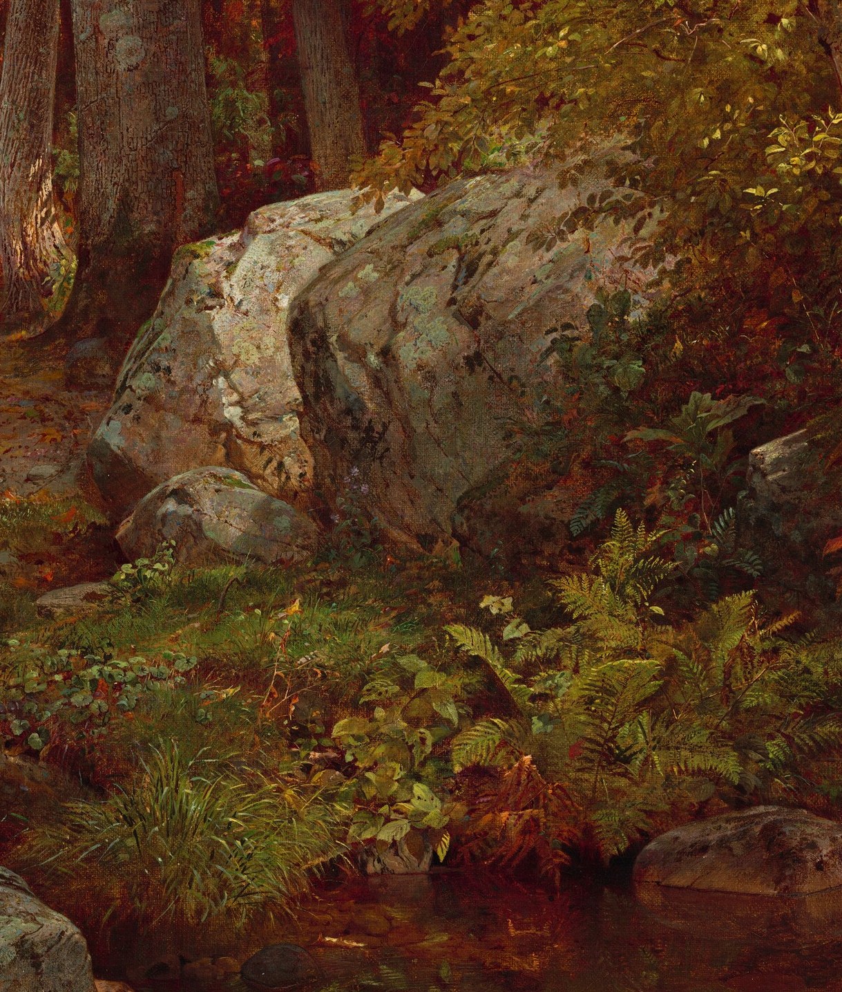Even the moss on these large boulders is precise.