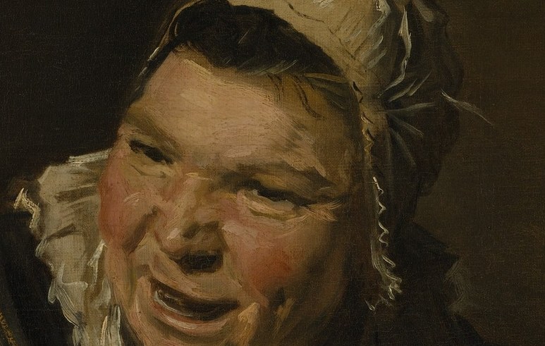 An open, laughing mouth. Teeth showing.