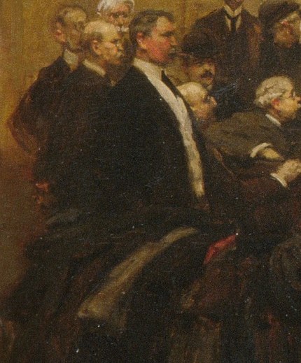 His prominent position and direct gaze towards the viewer create a sense of engagement and draw one into the scene.