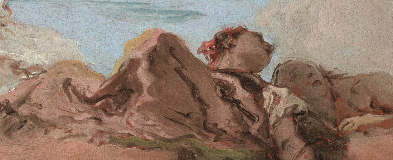 This figure's pose echoes the main figure, creating a sense of balance and shared atmosphere.