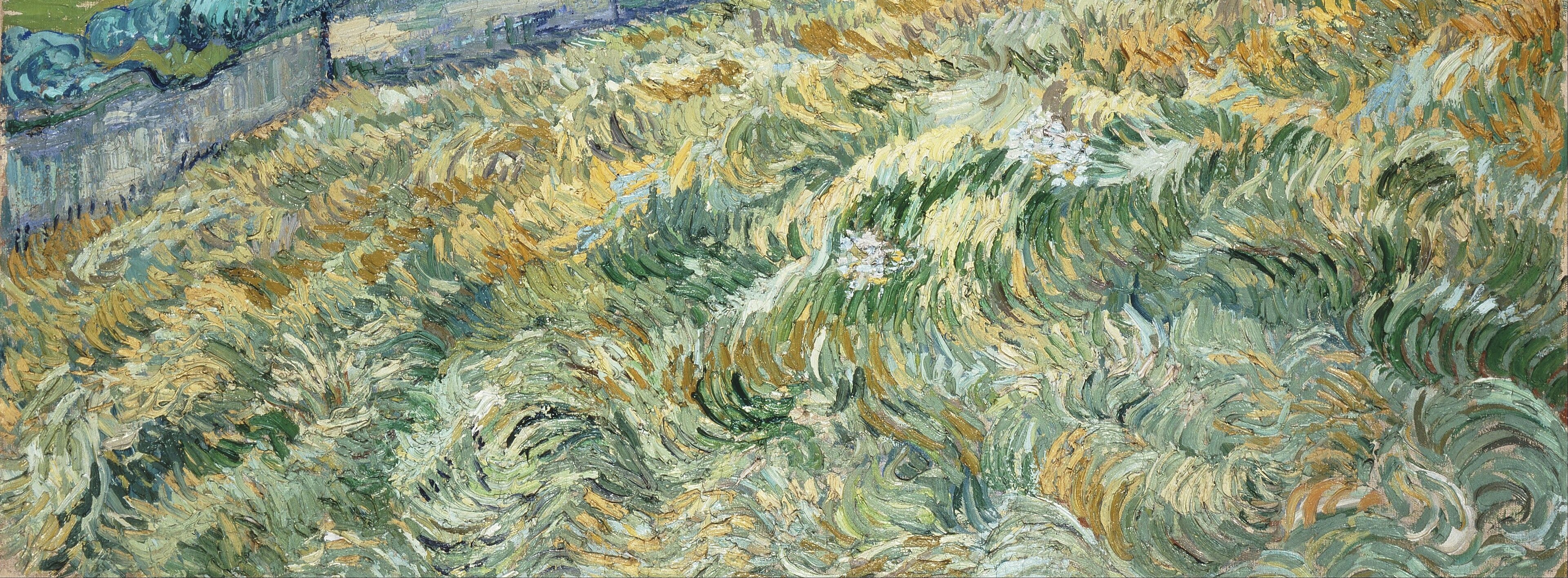 Thick paint makes the grasses feel real.