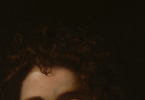 The gaze is directed above and away, suggesting reverie rather than performance , a camera push-in would expose this emotional ambiguity immediately.