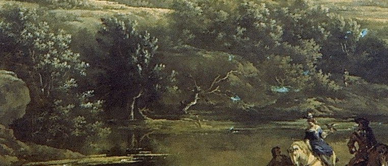 The reflective surface adds depth and a sense of movement through the scene.