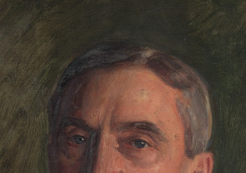 But he never looks directly at the painter.