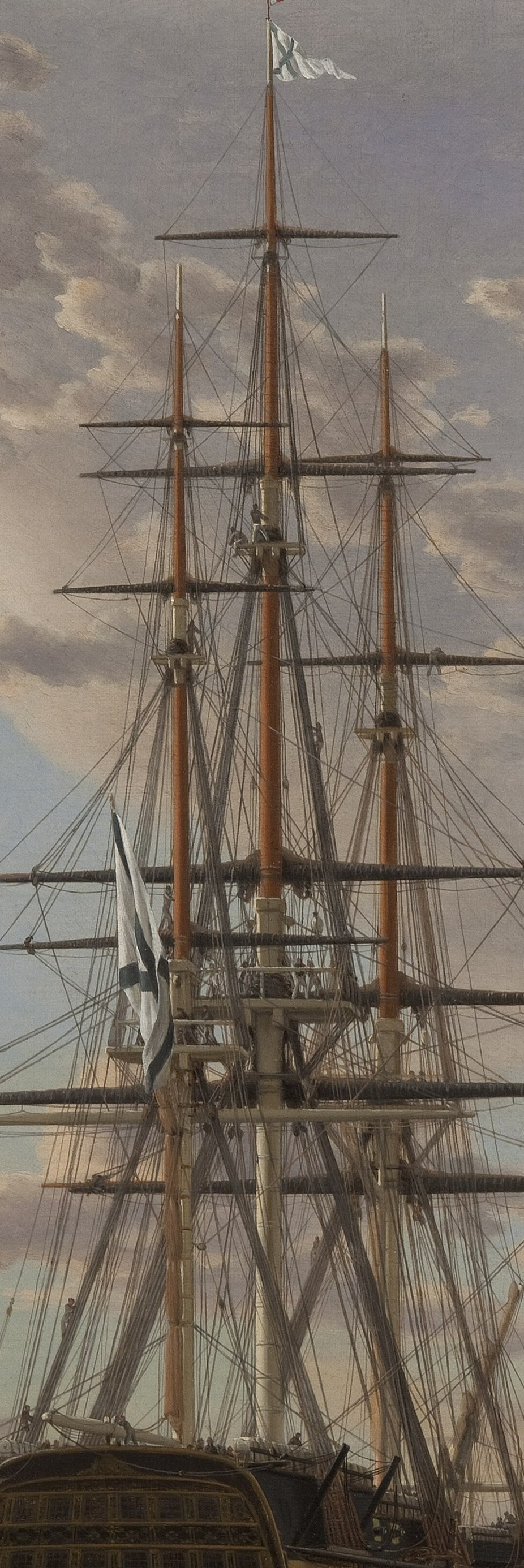 See the painted rigging on the masts.