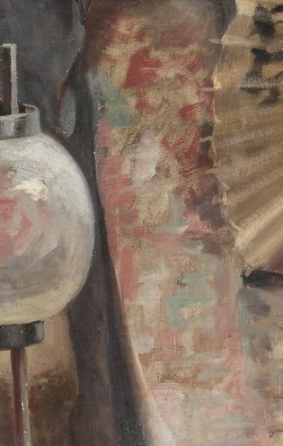 The light comes from a paper lantern.