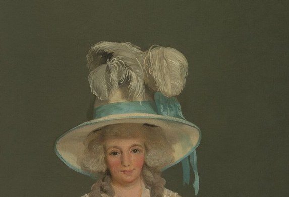 The mother's expression is composed and slightly proud; her gaze is directed slightly off-canvas, typical of Wheatley's mode of dignified bourgeois portraiture.