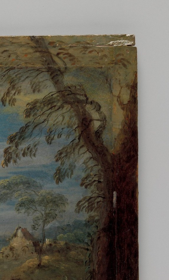 The exotic or southern species signals an Arcadian elsewhere , not France but a timeless nowhere; its verticality echoes the standing female figure across the composition