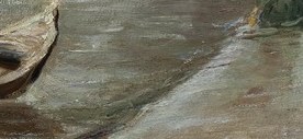 Shadows stretch across the river surface.