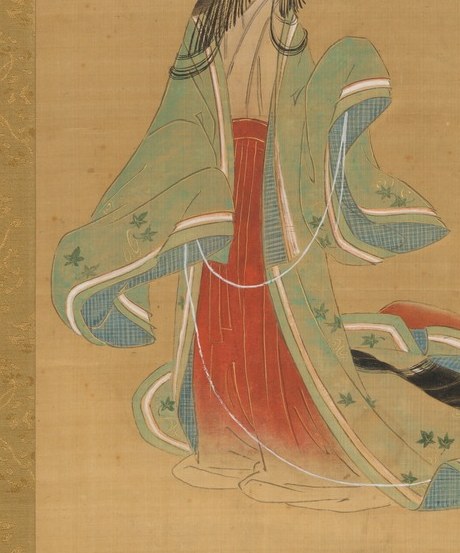 The flowing lines and subtle patterns of the fabric convey elegance and grace.