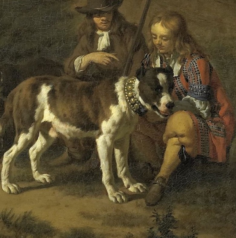 Look how gently this figure pets his dog.