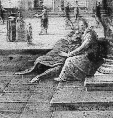 A couple rests in the foreground.