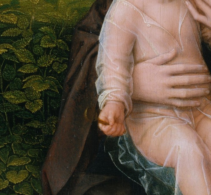 Divine and human nature, held in one small gesture.
