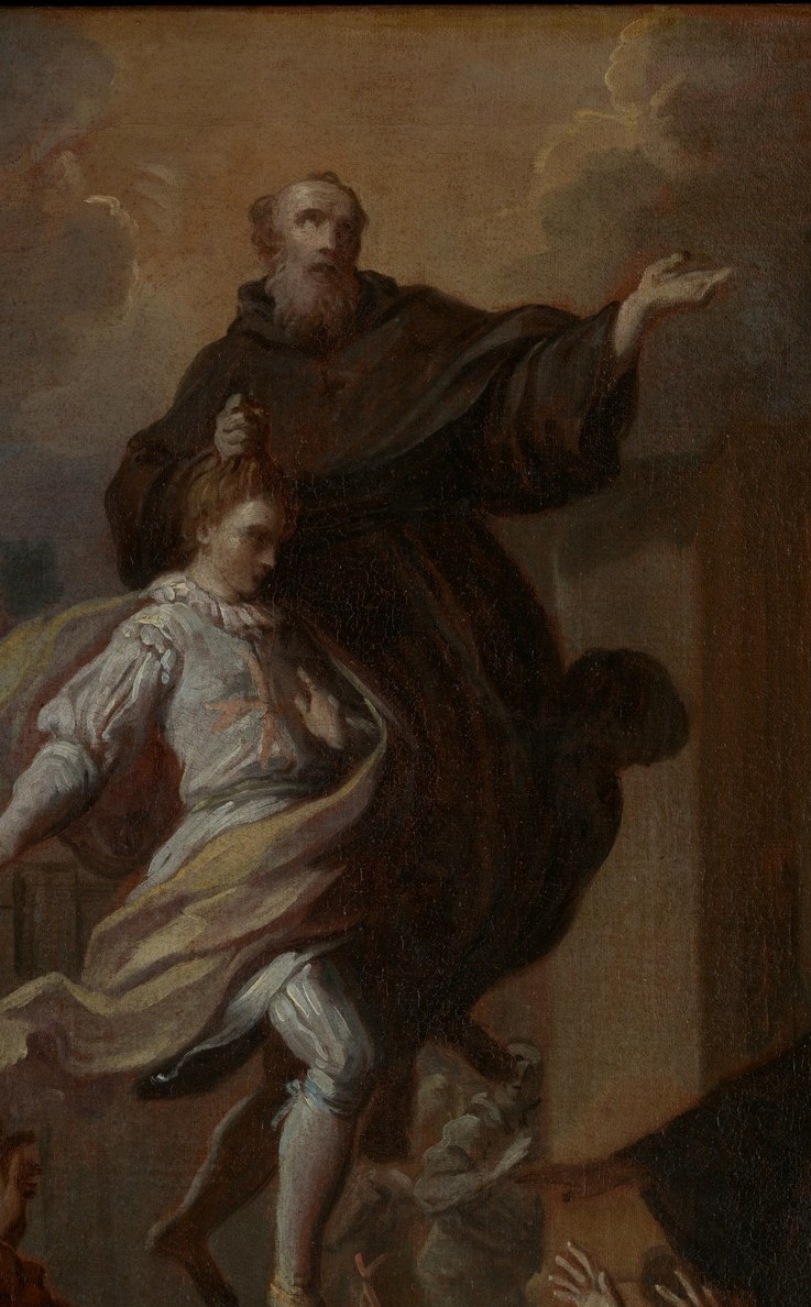 This shows a Franciscan friar, Joseph of Cupertino, levitating.