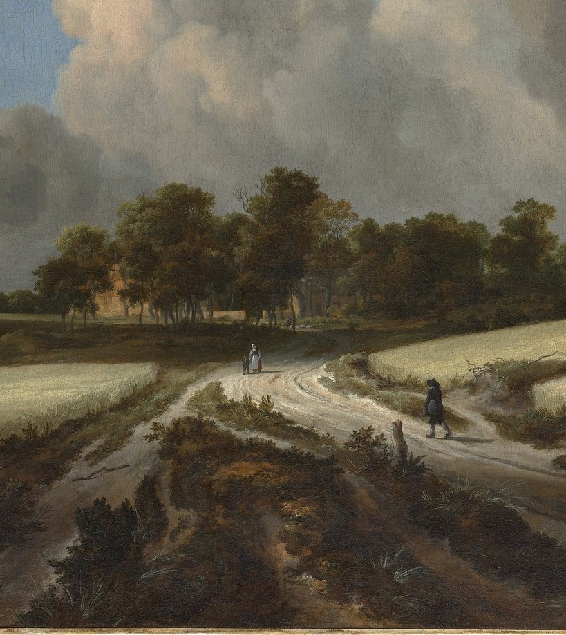 The pale sandy road acts as the eye's guide into the picture, leading from foreground to the treeline and creating a journey the viewer mentally walks.