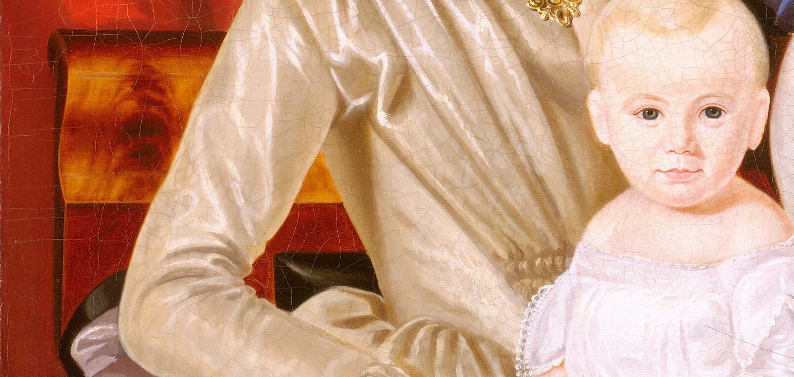 The coarse fabric creates a distinct texture visible beneath the paint.