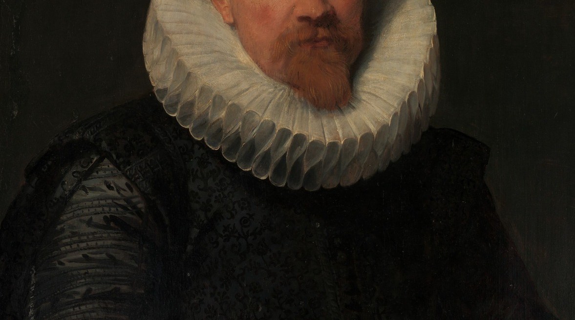 The ruff is the painting's most elaborate texture passage , dozens of interlocking starched pleats that map precisely to Flemish social ambition and the prohibitive cost of lace.