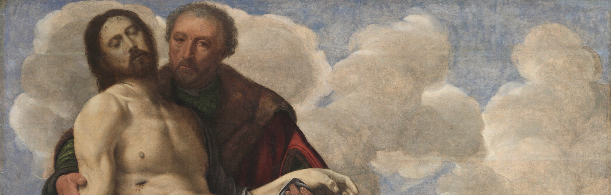 The ethereal cloud setting removes this lamentation from earthly geography, giving it a celestial, timeless quality , unusual for a Deposition scene and a Savoldo compositional choice