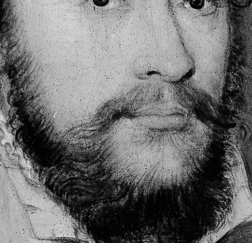 His meticulous brushwork brings the sitter's features to life.