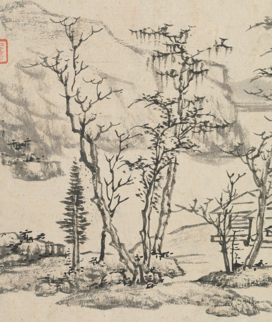 Look how he rendered these bare, twisted branches.