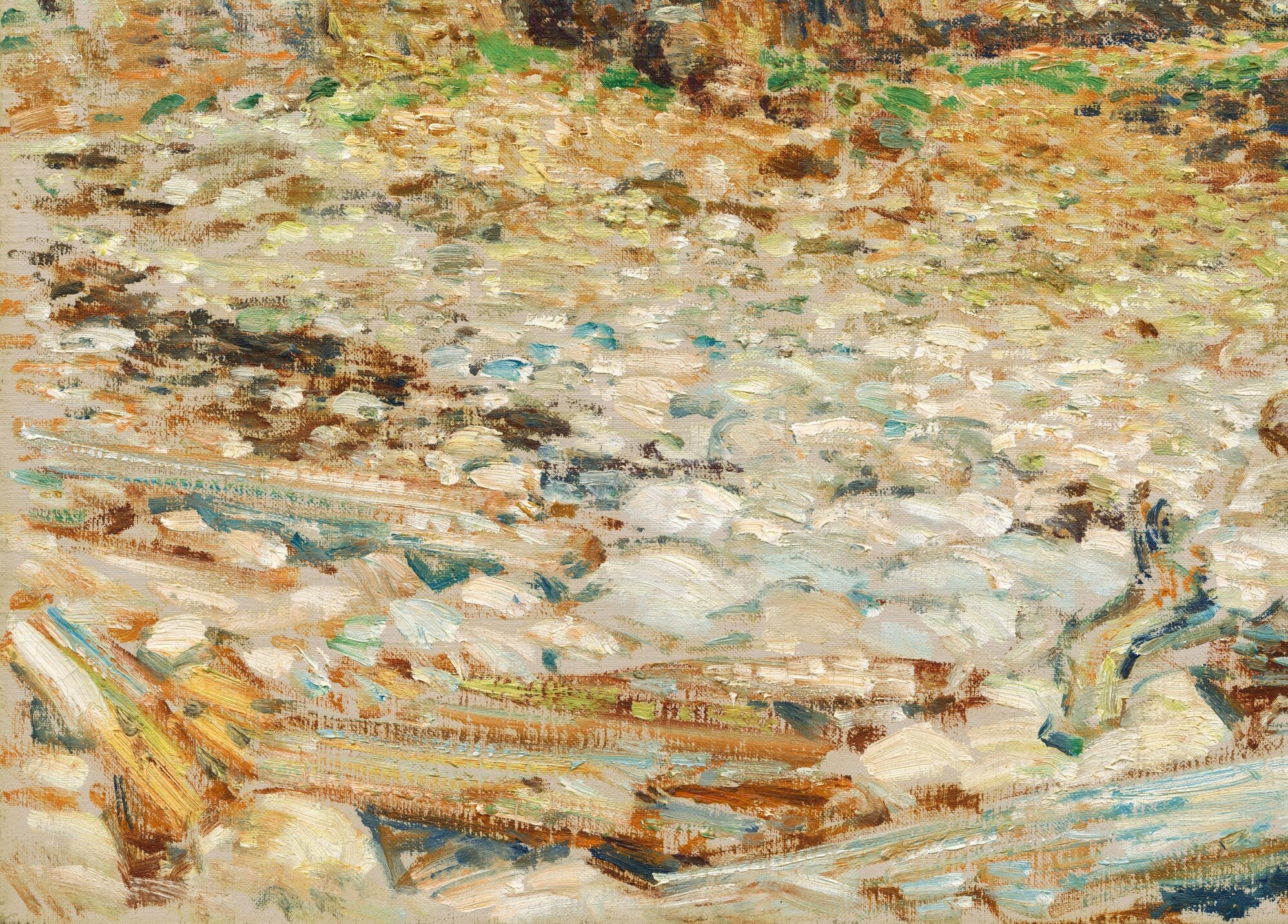 The varied tones and shapes of the stones create a sense of depth and the natural, untamed terrain.