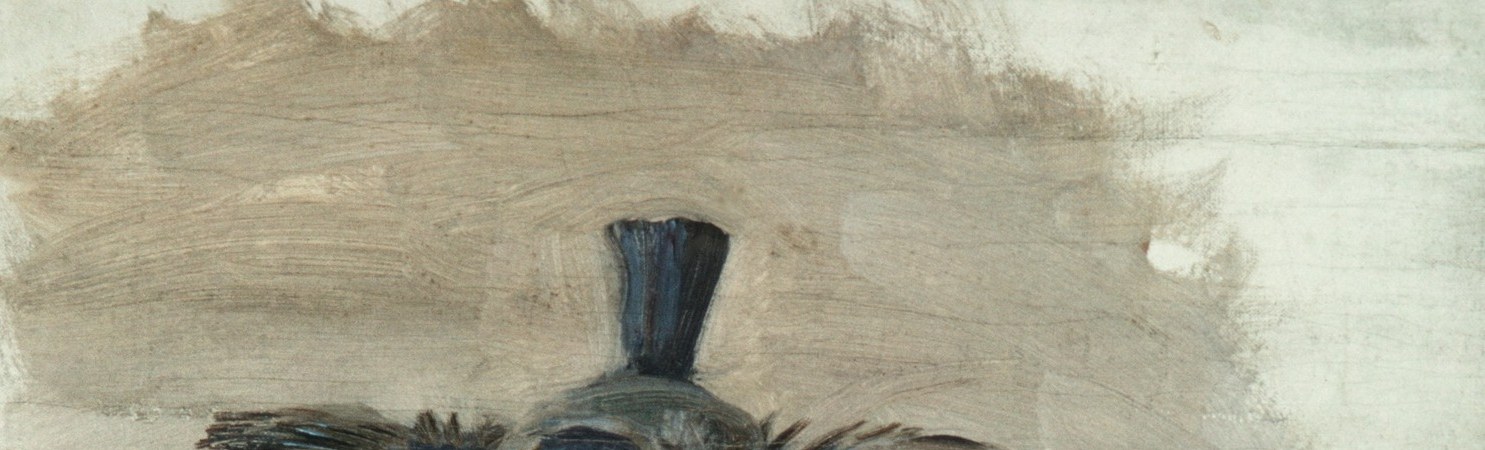 Loose background strokes show his painterly skill.