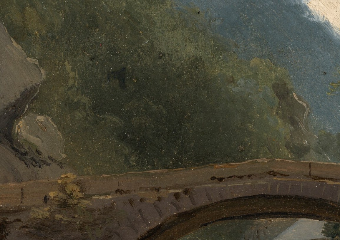 Look at the parapet. The stone is being eaten by plants.
