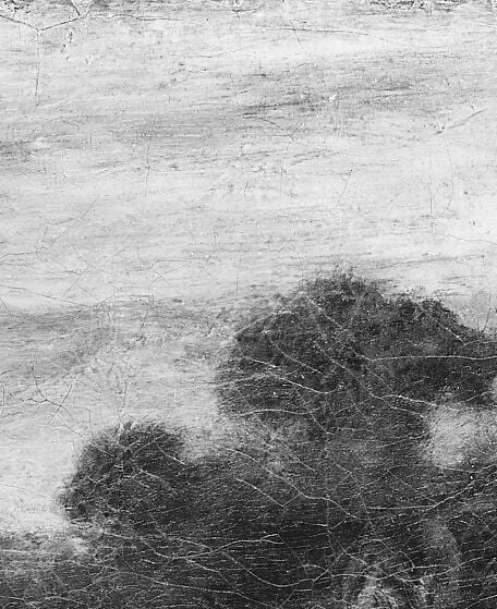 A secondary grove that frames the composition's right side; darker and denser, creating depth by receding into evening shadow.