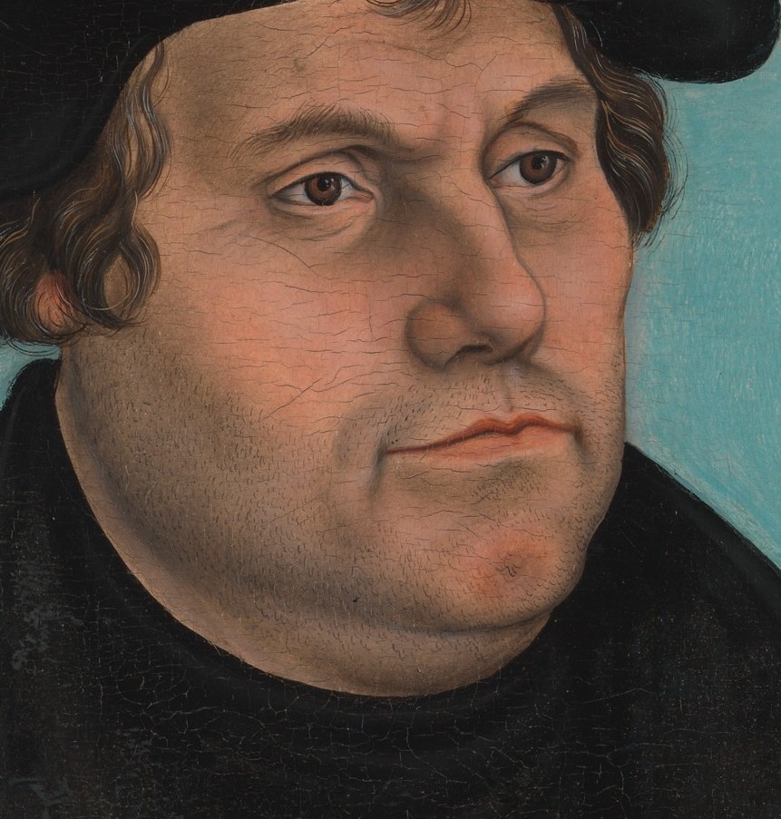 His face, eyes, and mouth are rendered with quiet strength.