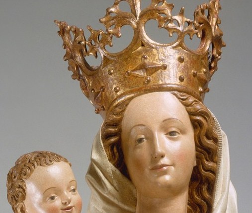 She looks like any serene Virgin and Child.