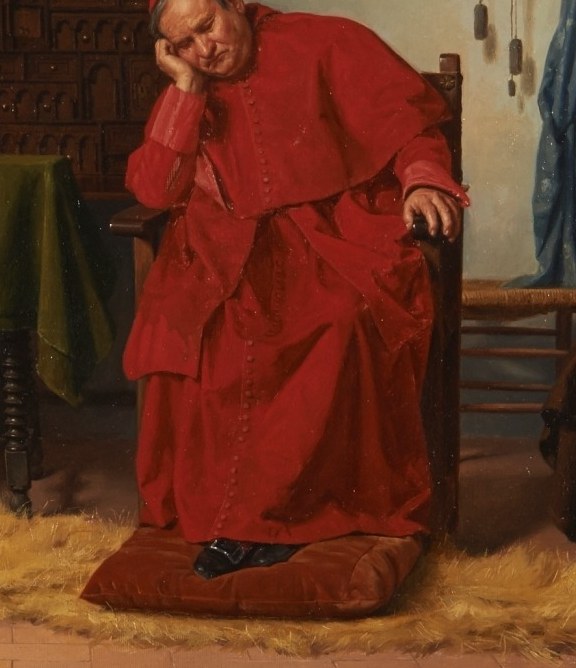 But the second man seems lost in thought.