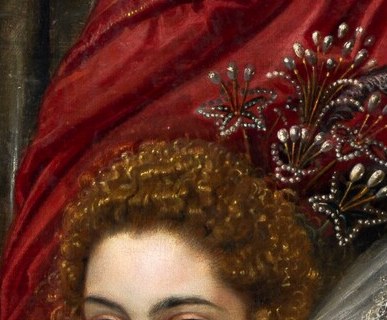Rubens models the whites and irises with subtle cool light; the gaze feels calculating rather than demure , remarkable directness for a female portrait of this period.