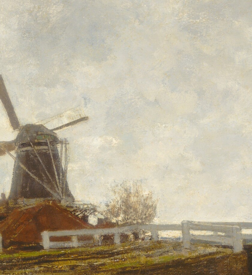 The painter, Jacob Maris, put him there to show scale.