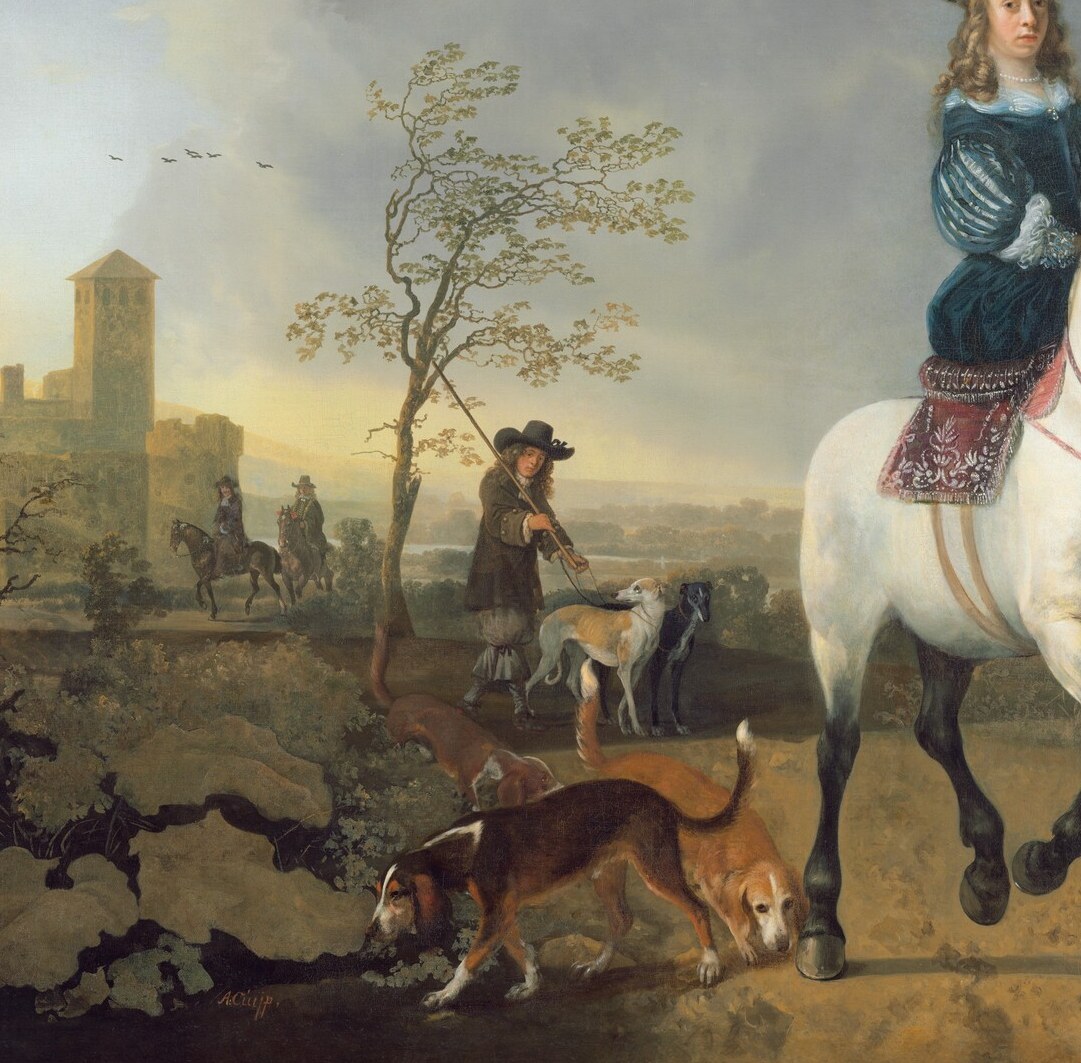The pale horse is the compositional anchor , white horses commanded premium prices in 17th-century Netherlands and were a deliberate emblem of elite status