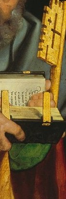 Peter, by contrast, holds the heavy key to heaven's gates.
