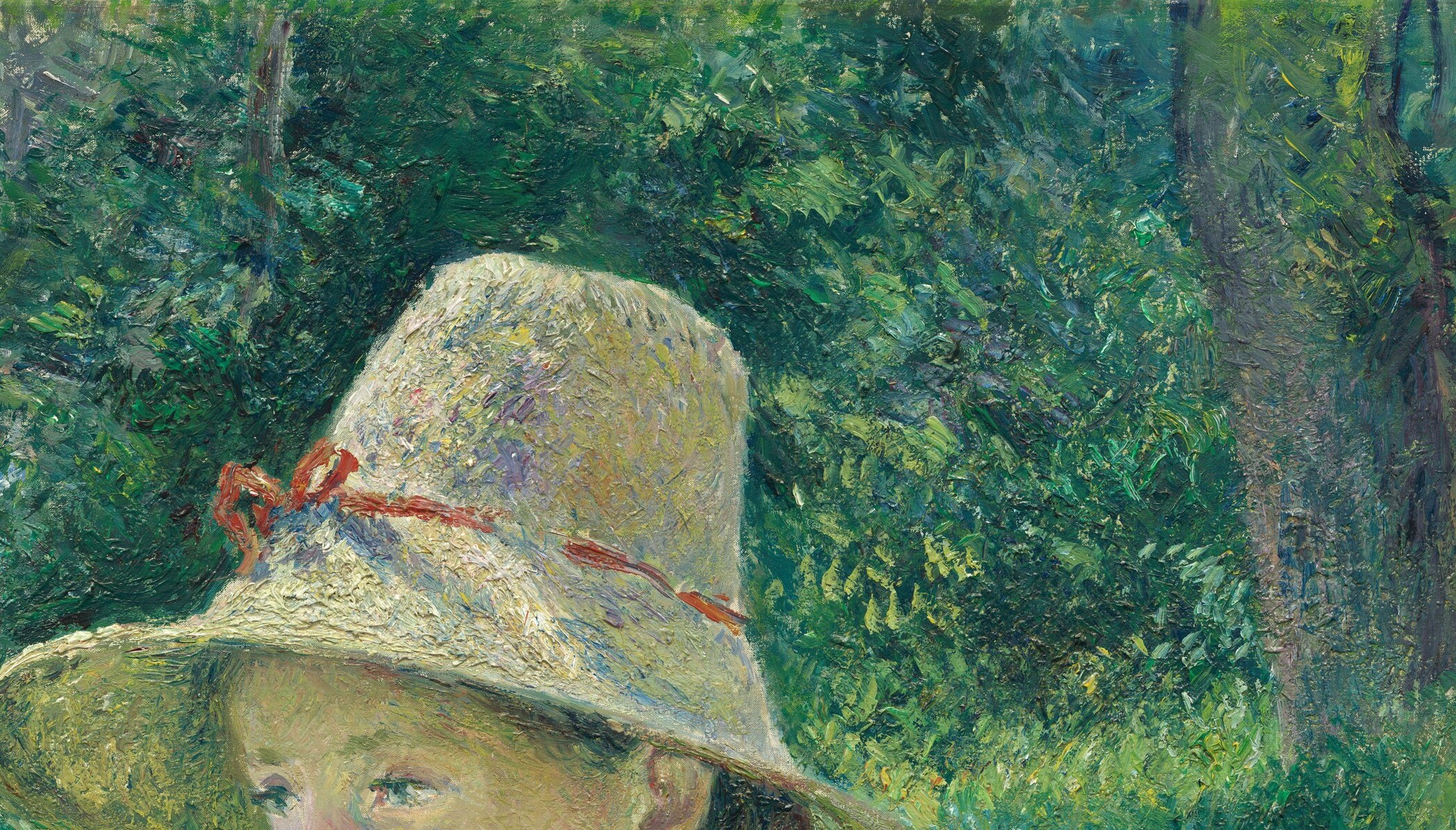 Her modest straw hat clearly marks her social station.